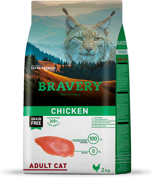 Bravery Cat Adult Chicken hrană pisici cu pui