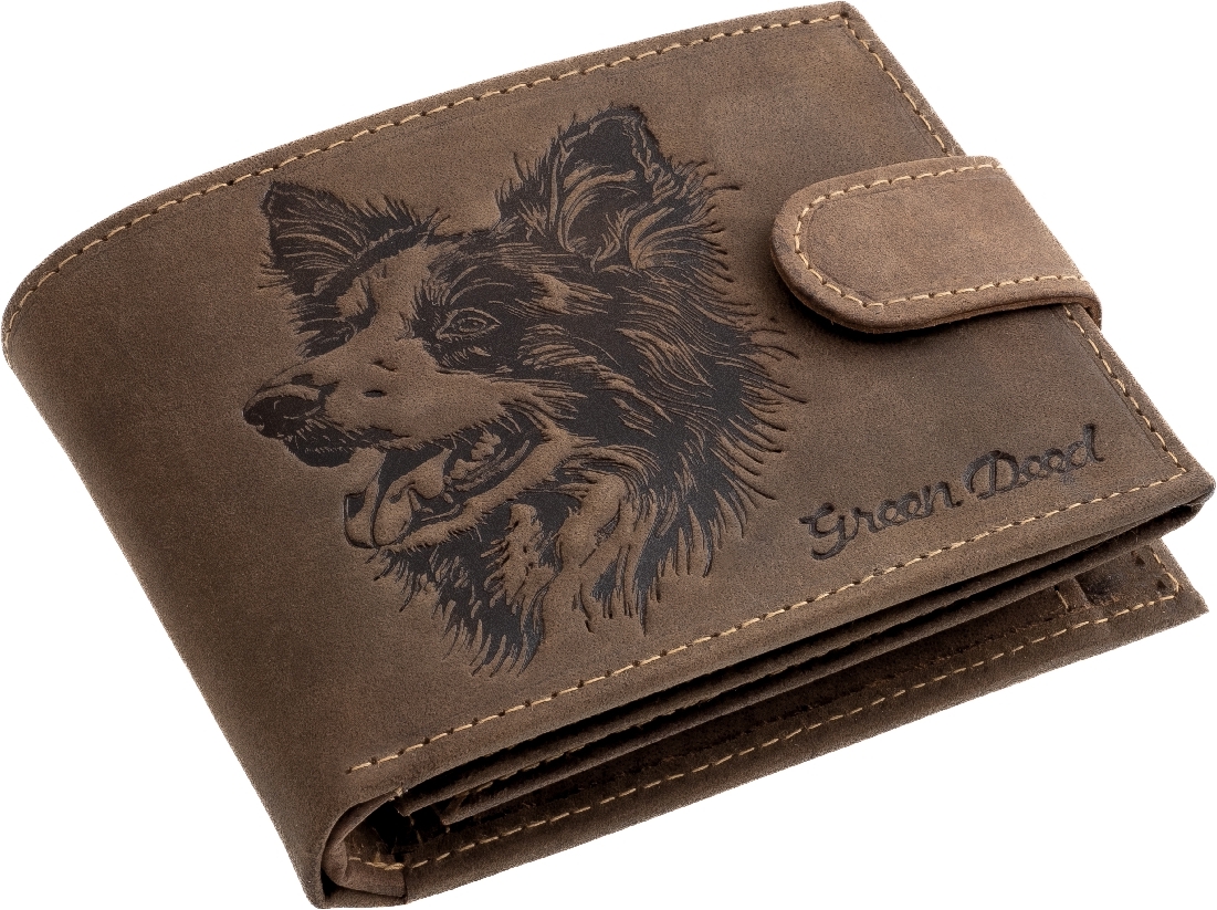 GreenDeed portofel din piele naturală cu model de câine - zoom