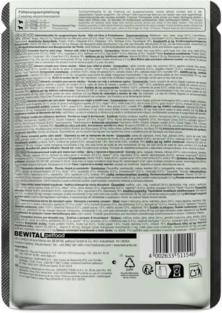 Belcando alutasak vadhússal, kölessel és vörös áfonyával