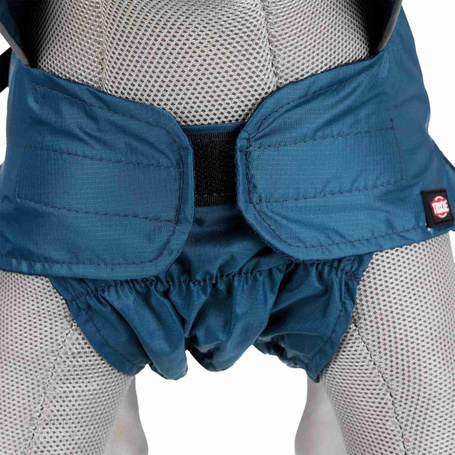 Trixie Rouen kék esőkabát magas gallérral, fényvisszaverő csíkokkal