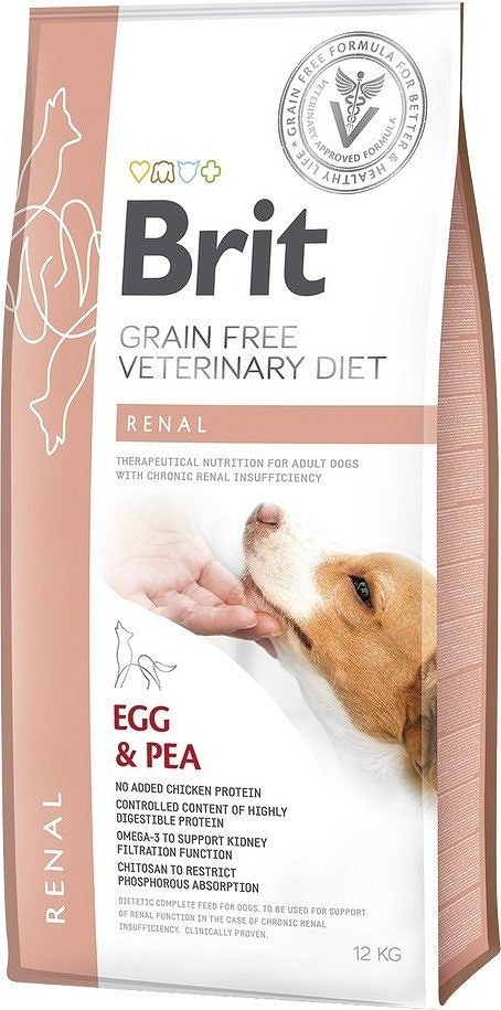 Brit GF Veterinary Diets Dog Renal ou, mazăre