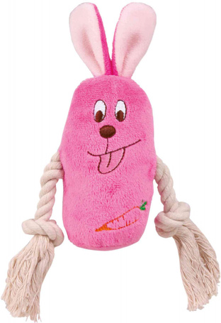 Trixie sípoló színes plüss állatfigura rágókötéllel kutyáknak