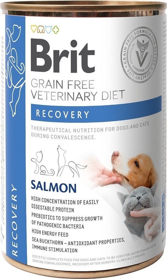 Brit Veterinary Diets Dog & Cat Recovery conservă 400 g
