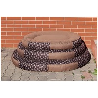 Vízhatlan ovális kutyafekhely huzattal, tappancsmintás #4