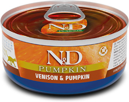 N&D Cat Venison & Pumpkin - Szarvashúsos és sütőtökös konzerv macskáknak