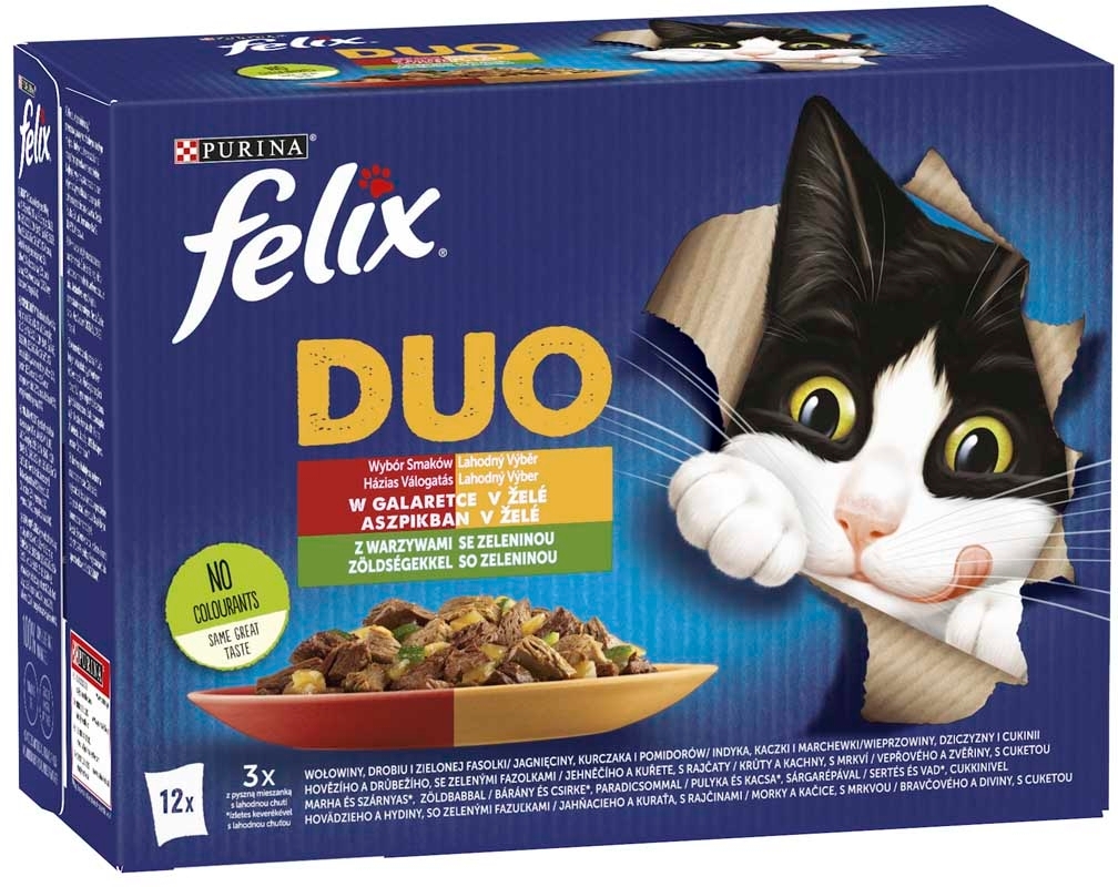 Felix Fantastic Duo hrană pentru pisici la pliculeț - Selecție cu legume de casă în aspic - Multipack