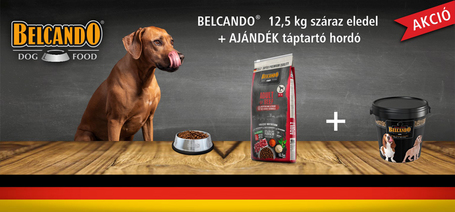 Most ajándék táptartó vödröt adunk minden Belcando 12.5 kg-os kutyatáphoz