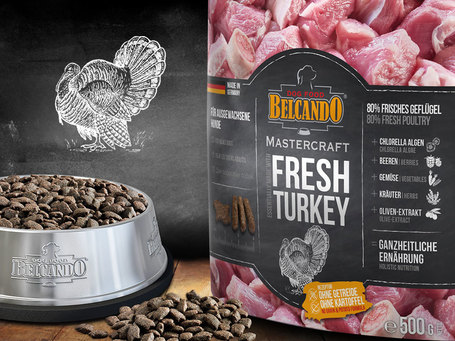 Belcando Mastercraft Fresh Turkey | 80% friss pulyka-és csirkehúsból készült szuperprémium német kutyatáp