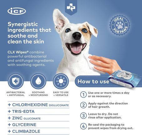 CLX Wipes fertőtlenítő törlőkendő kutyáknak és macskáknak