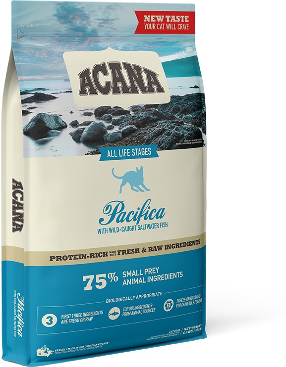 Acana Pacifica Cat & Kitten hrană pentru pisici cu pește pentru sănătatea pielii și a blanii