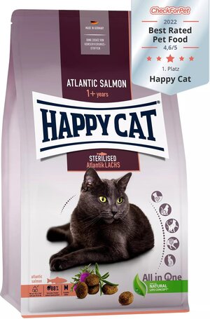Happy Cat Adult Sterilised Atlantik-Lachs | Lazacos táp ivartalanított macskáknak