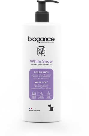 Biogance White Snow Shampoo | Fehér szőrű kutyák fürdetéséhez