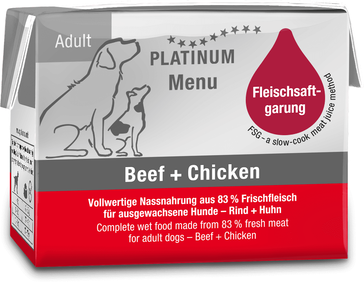 Platinum Menu Beef + Chicken hrană umedă pentru câini