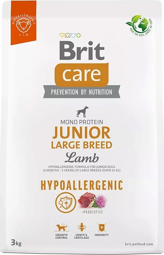 Brit Care Junior Large Breed Lamb & Rice hipoallergén kutyatáp nagytestű kutyáknak