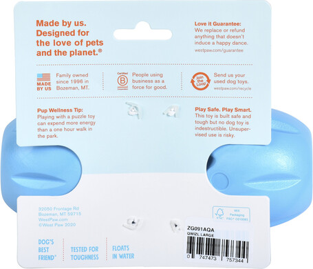 West Paw Qwizl - Jutalomfalattal tölthető rágóka