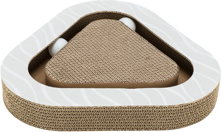 Trixie lekerekített háromszög alakú karton kaparó labdákkal macskáknak