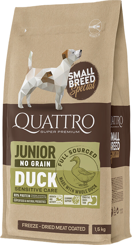 Quattro Small Junior Duck hrană câini talie mică