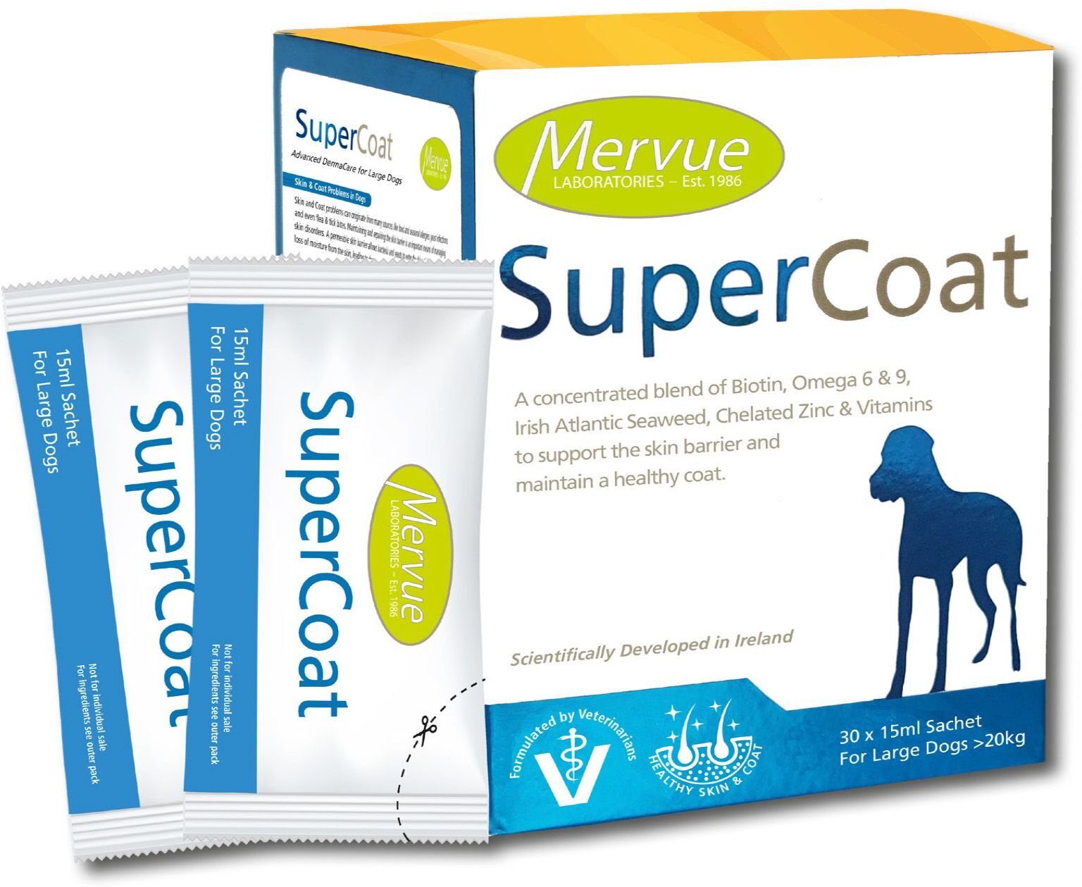 Mervue SuperCoat Dog ulei la plic câini - zoom