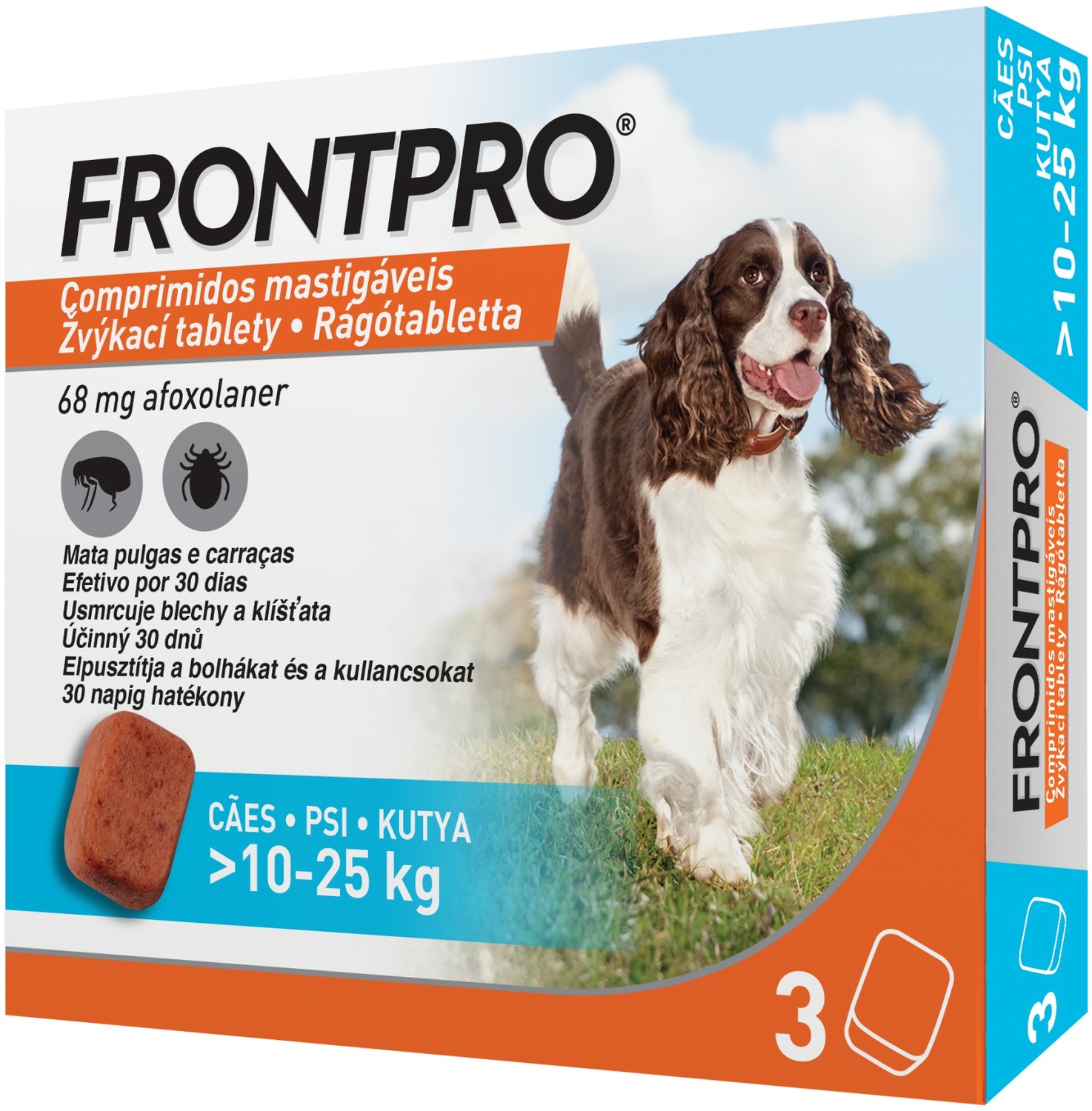 Frontpro tablete împotriva puricilor și căpușelor pentru câini