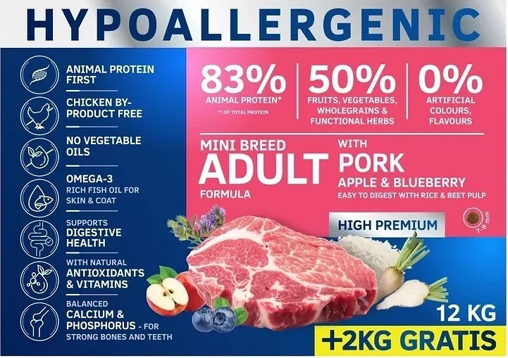 Dog Vital hipoalergenic adult mini cu porc - zoom