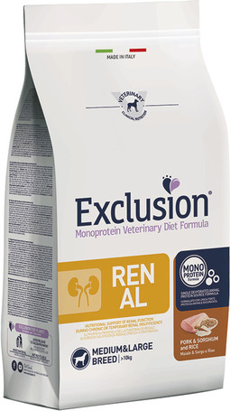 Exclusion Dog Renal Pork & Sorghum and Rice Medium/Large Exclusion Dog Renal Pork & Sorghum and Rice Medium/Large