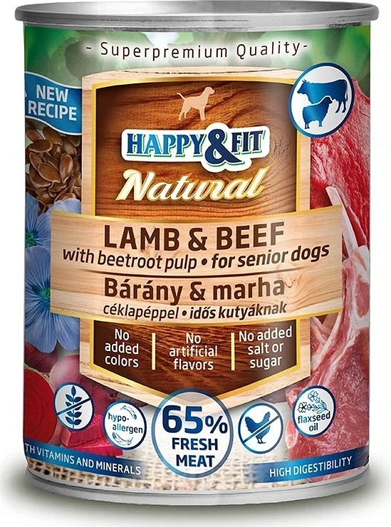 Happy&Fit conservă grain free pentru câini seniori
