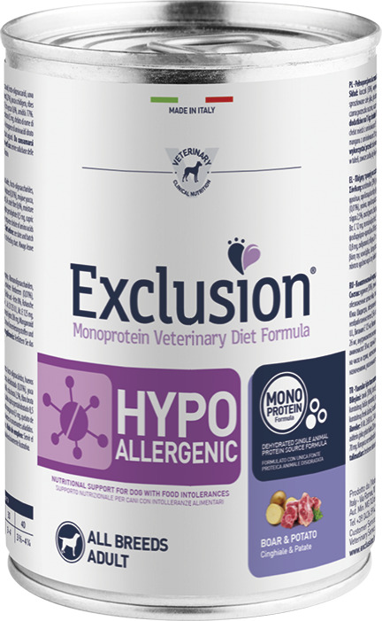 Exclusion Dog Hypoallergenic Boar & Potato conservă