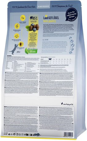 Happy Cat Culinary Land-Geflügel - Baromfihús táp gabonamentes receptúrával érzékeny emésztésű macskáknak