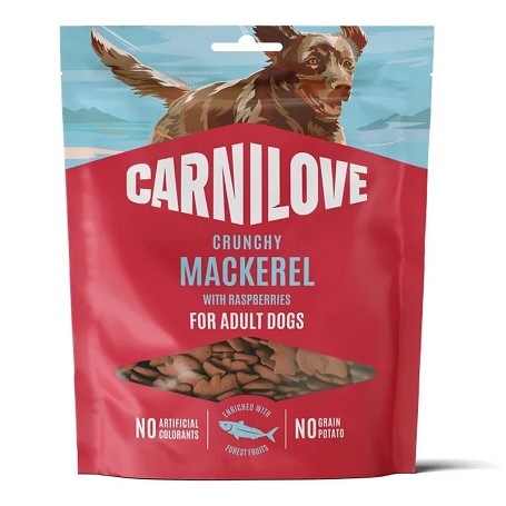 CarniLove Dog Crunchy Snack makrélával és málnával | Ízletes jutalomfalat kutyáknak