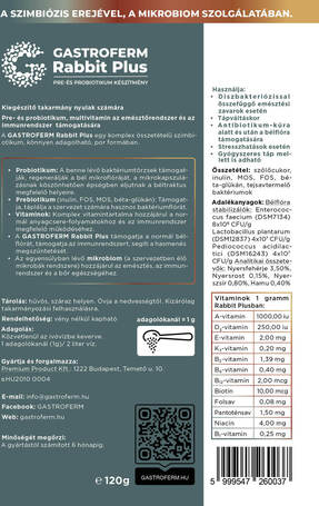 Gastroferm Rabbit Plus pre- és probiotikum nyulaknak