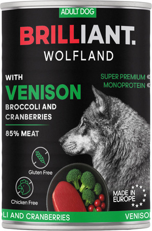 Brilliant Wolfland prémium szarvasos nedvestáp brokkolival