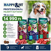 Happy&Fit Professional: gazdaságos, megbízható felnőtt kutyatáp – 19 kg csak 14 990 Ft