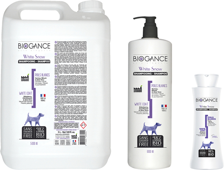 Biogance White Snow Shampoo | Fehér szőrű kutyák fürdetéséhez