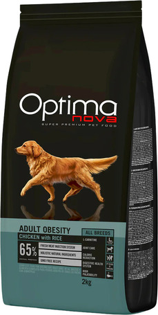 Visán Optimanova Dog Adult Obesity Chicken & Rice táp túlsúlyos kutyáknak csirkével és rizzsel