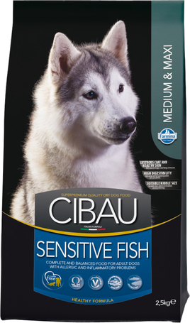 Cibau Sensitive Fish Medium & Maxi száraztáp érzékeny emésztőrendszerű kutyáknak