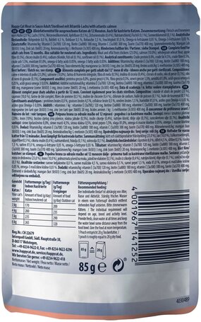 Happy Cat Culinary Meat in Sauce Atlantik-Lachs l Alutasakos eledel ízletes lazaccal macskáknak