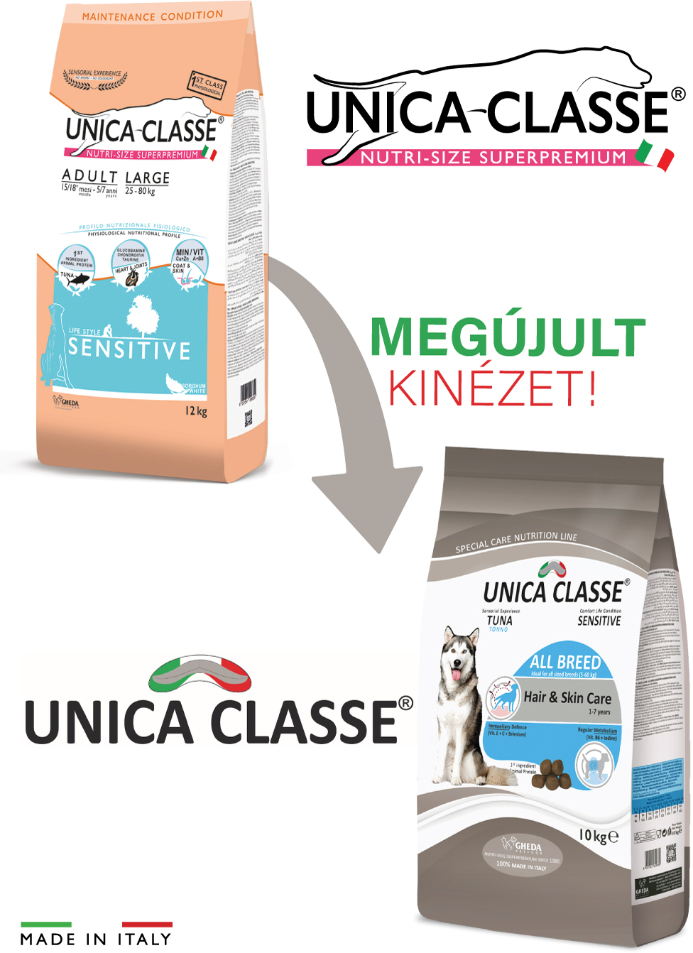 Unica Classe Adult Medium Sensitive | Hrană pentru câini pentru pielea și blana sensibilă - zoom