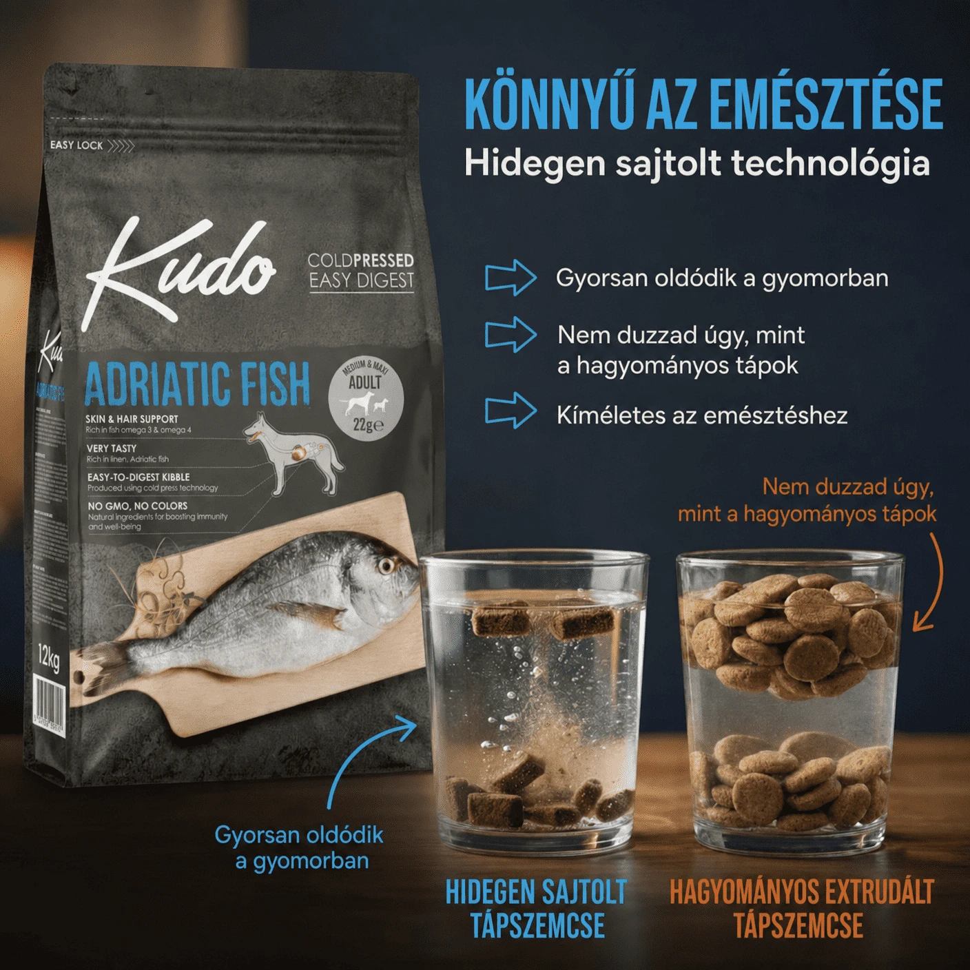 Hidegen préselt és extrudált kutyatáp összehasonlítása