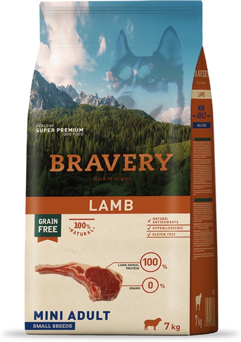 Bravery Dog Adult Mini Grain Free Lamb | Hrană monoproteică din Spania pentru câini de talie mică | Fără cereale