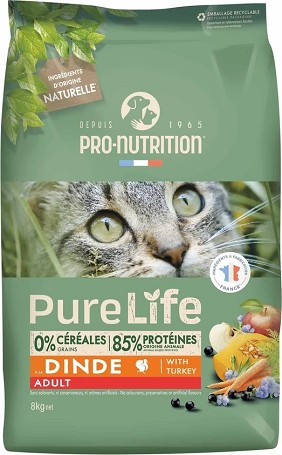 Pro-Nutrition Pure Life Cat Adult Turkey | Hipoallergén száraztáp ivartalanított macskáknak