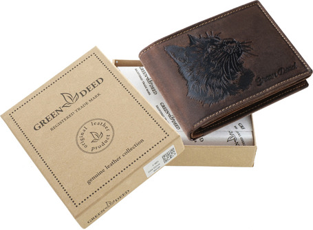GreenDeed macskás bőr pénztárca