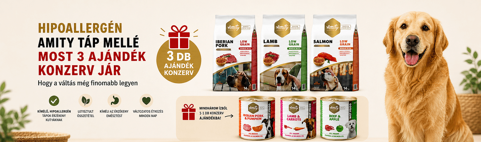 Amity + 3 konzerv ajándékba