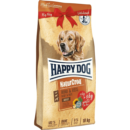 Happy Dog NaturCroq Rind & Reis (15 + 3 kg) 18 kg