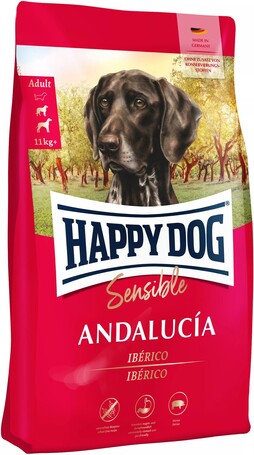 Happy Dog Andalucia kutyatáp ibériai sertéshússal és mediterrán zöldségmix-szel
