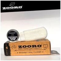 Zooro - Mosható és ujjra húzható, ezüstionos fogtisztító kutyáknak, ajándék fogmosó porral