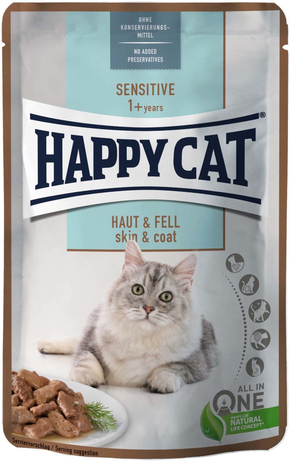Happy Cat Sensitive Skin & Coat - Hrană la pliculeț pentru pisici - zoom
