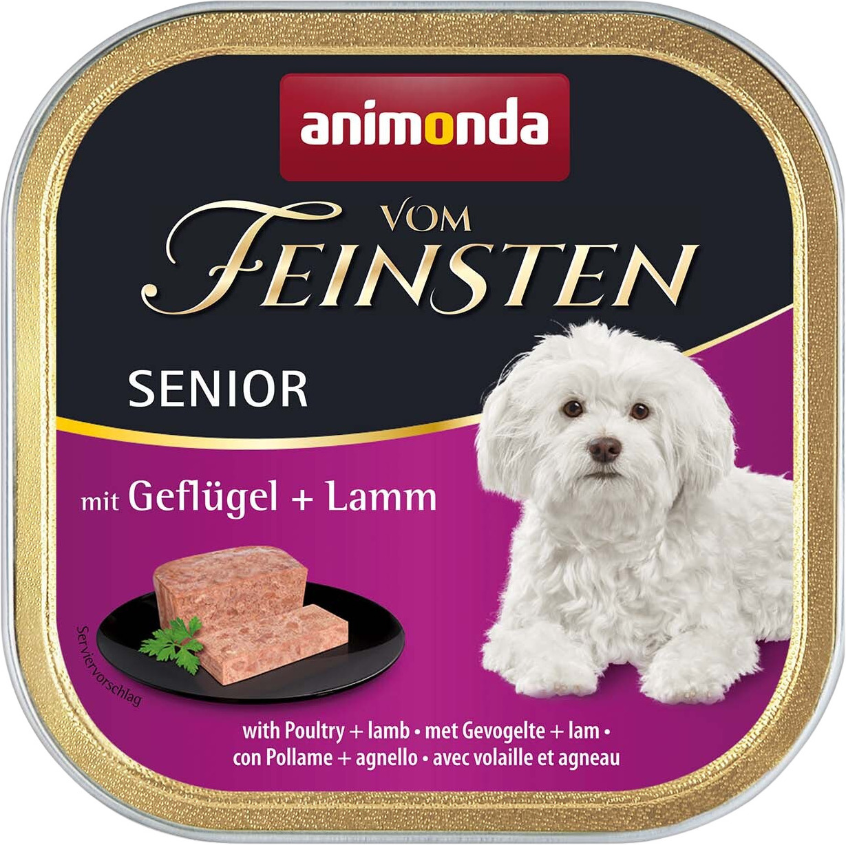 Animonda Vom Feinsten Senior tăviță cu pasăre și miel
