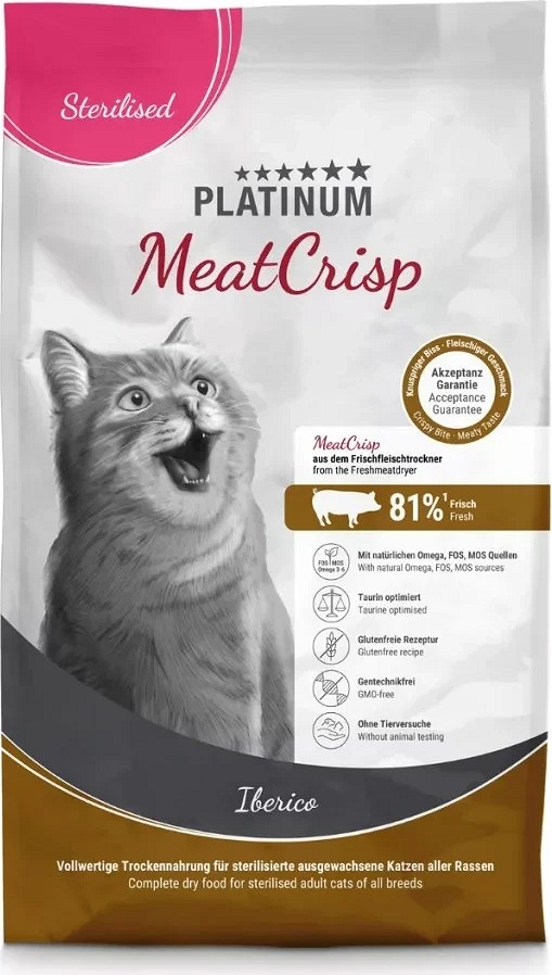 Platinum MeatCrisp Sterilised Iberico pentru pisici