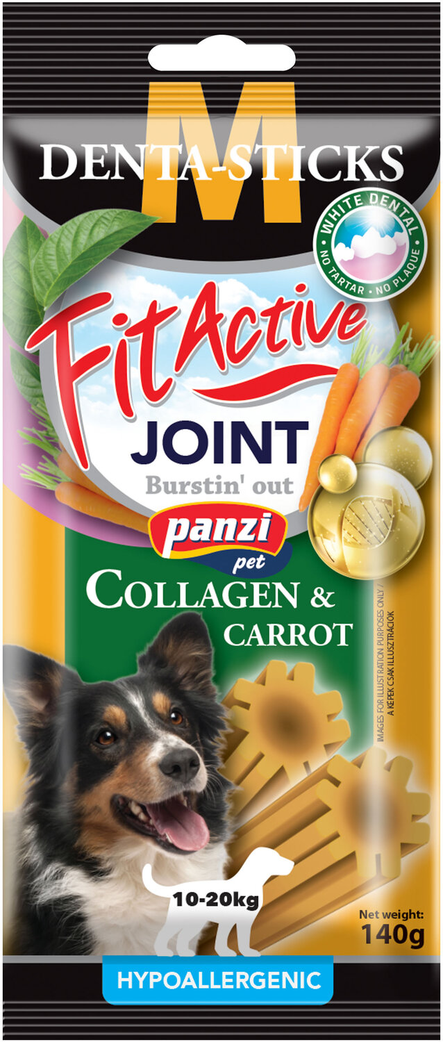 FitActive Hypoallergenic Denta-Sticks Joint Collagen & Carrot - Batoane pentru susținerea articulațiilor și curățarea dinților pentru câini - zoom