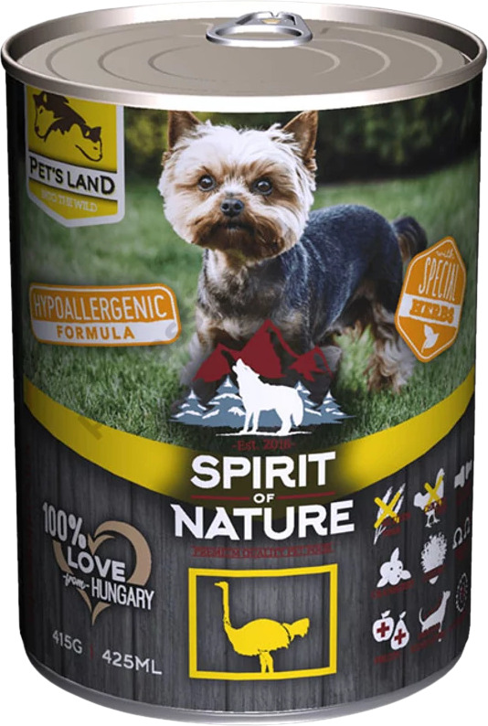 Conservă Spirit of Nature Dog cu carne de struț | Hrană umedă hipoalergenică - zoom
